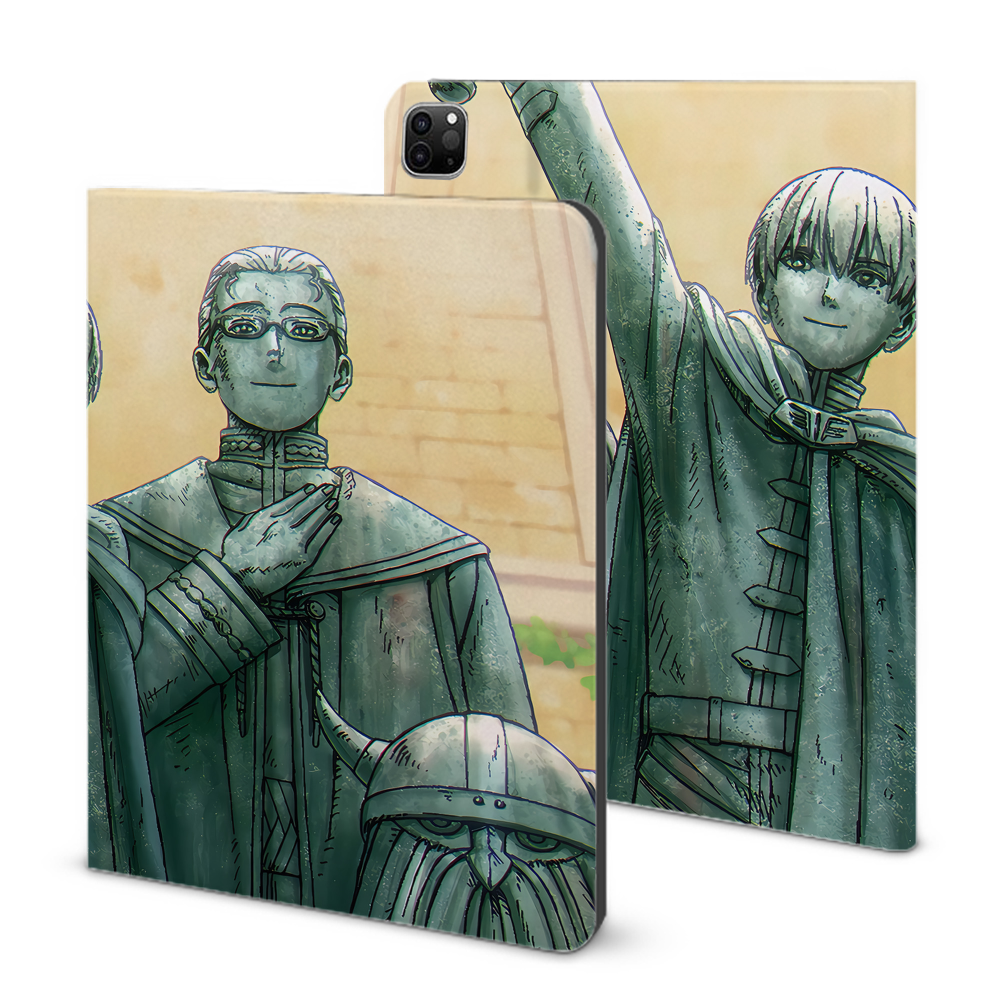 （画像用） 葬送のフリーレン Frieren IPad ケース ブック型 PUレザー TPU 耐衝撃 軽量 薄型 ペン収納なし 全面保護 IPad 各モデル対応